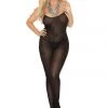 Elegant Moments PS Stockings-Bodystk Plus Size Opaque Bodystocking With Spaghetti Straps 3-colors