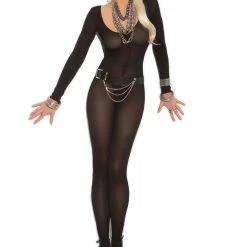 Elegant Moments Opaque Long Sleeve Bodystocking 3-colors