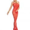 Elegant Moments Rose Lace Bodystocking Red Or Black
