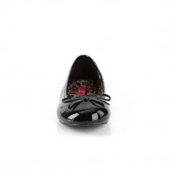 Pleaser Classic Adult Ballet Flat With Bow Accent 5-colors No Platform