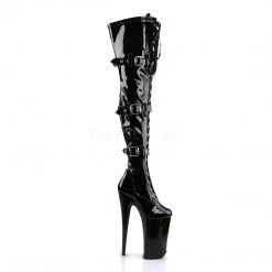 Pleaser Lace-up And Buckle Thigh High Boots With 10-inch Heels