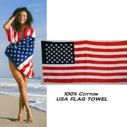 Island Gear Beach Towels TW-040 American Flag Beach Towel 30x60