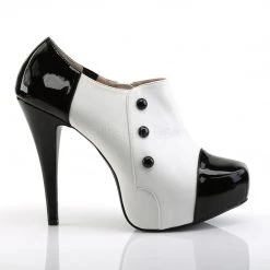 Pleaser Platform 3-Button Ankle Boot With 5-inch Heel Faux Leather