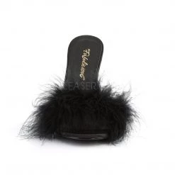 Pleaser Marabou Feather Slipper With 4-inch Heel 4-colors PS-CLASSIQUE-01F Spike Heel