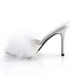 Pleaser Marabou Feather Slipper With 4-inch Heel 4-colors PS-CLASSIQUE-01F Spike Heel