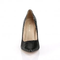 Pleaser Pointed-Toe Pump 4-inch Heel, Snake Print Leather Classique-20SP