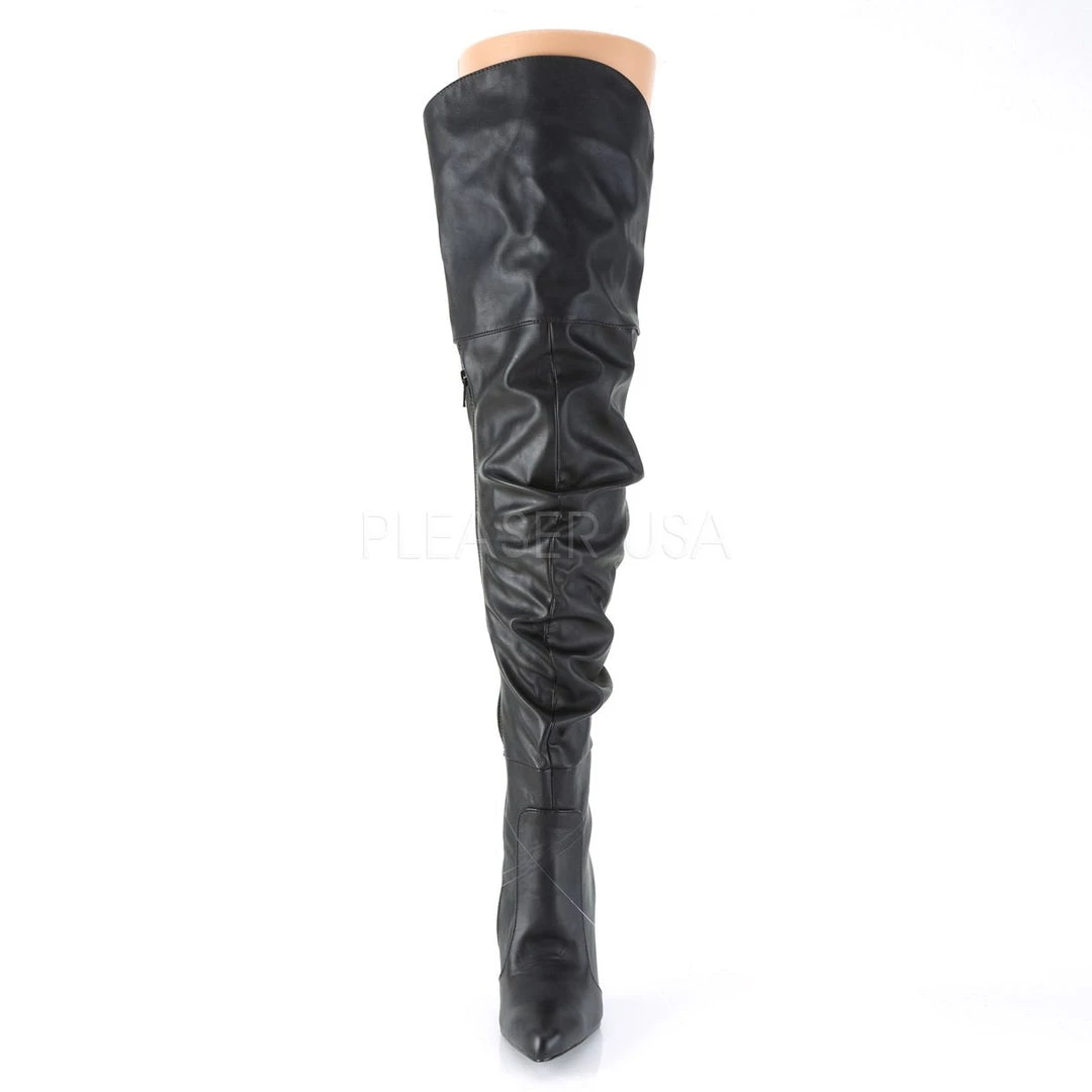 Pleaser Thigh High Scrunch Boot With 4-inch Spike Heel 3-colors PS-CLASSIQUE-3011