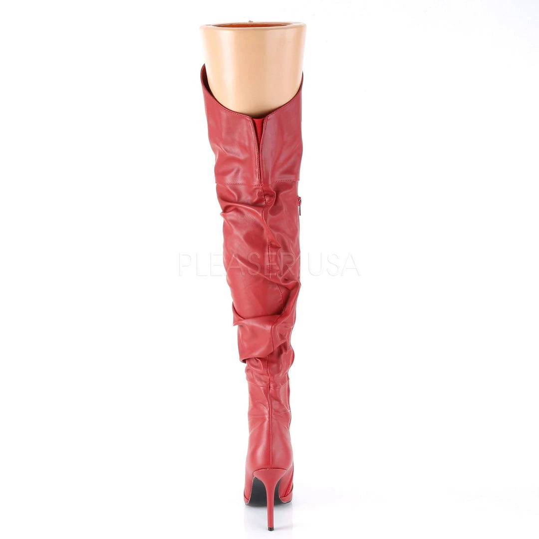 Pleaser Thigh High Scrunch Boot With 4-inch Spike Heel 3-colors PS-CLASSIQUE-3011