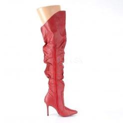 Pleaser Thigh High Scrunch Boot With 4-inch Spike Heel 3-colors PS-CLASSIQUE-3011