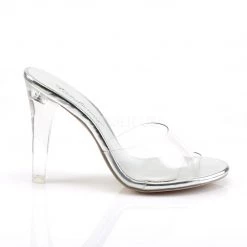 Pleaser Clear Slipper Shoes 4-inch Spike Heels