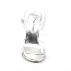 Pleaser Clear Ankle Strap Sandals With 4-inch Clear Heels