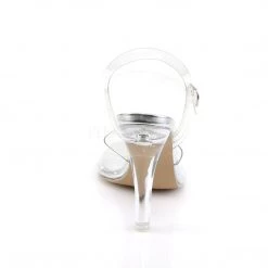 Pleaser Clear Ankle Strap Sandals With 4-inch Clear Heels