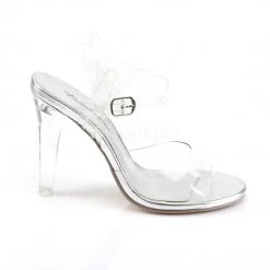 Pleaser Clear Ankle Strap Sandals With 4-inch Clear Heels