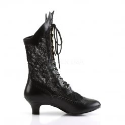 Pleaser Victorian Lace Ankle Boots With 2-inch Heel 3-colors