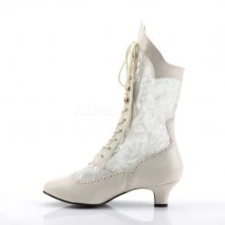Pleaser Victorian Lace Ankle Boots With 2-inch Heel 3-colors
