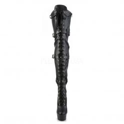 Pleaser Lace-Up Thigh High Boots With 6-inch Heels And Buckles DEL3028