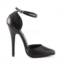 Pleaser Ankle Strap Fetish D'Orsay Pumps With 6-inch Heels