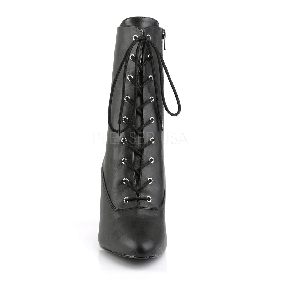 Pleaser Black Lace-Up Ankle Boots With 4-inch Heels PS-DREAM-1020