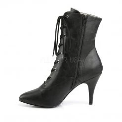 Pleaser Black Lace-Up Ankle Boots With 4-inch Heels PS-DREAM-1020