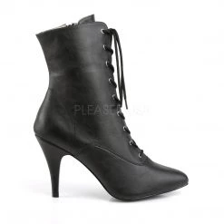 Pleaser Black Lace-Up Ankle Boots With 4-inch Heels PS-DREAM-1020