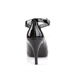 Pleaser Black Ankle Strap Pump With 4-inch Heel