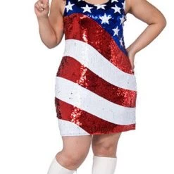 Rubie's DY-19505 American Flag Sequin Dress