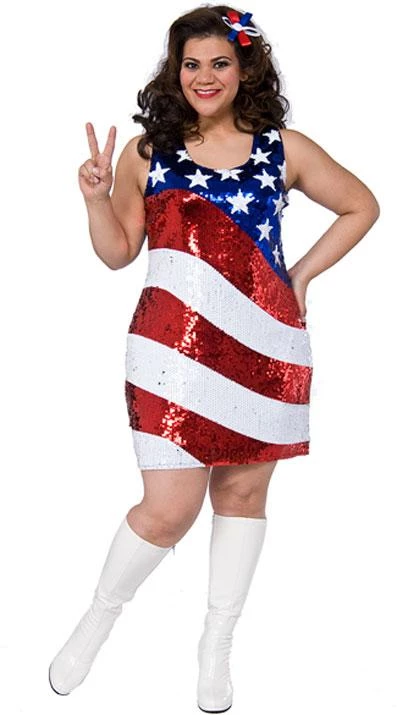Rubie's DY-19505 American Flag Sequin Dress