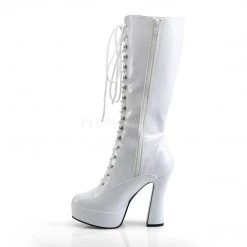 Pleaser Lace-Up Platform Knee Boot With 5-inch Chunky Heel