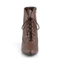 Pleaser Lace-Up Ankle Boots With 2-inch Heels 3-colors