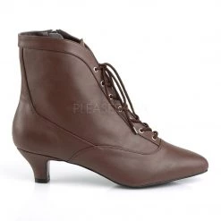 Pleaser Lace-Up Ankle Boots With 2-inch Heels 3-colors