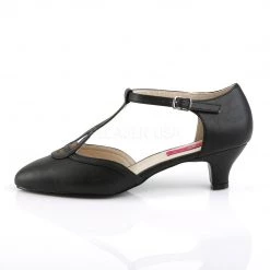 Pleaser No Platform T-Strap Pump Shoes With 2-inch Heels 4-colors