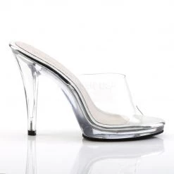 Pleaser Clear Slipper With 4.5-inch Spike Heels PS-FLAIR-401