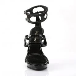 Pleaser Ankle Strap Black Sandals With 4.5-inch Heels PS-FLAIR-458