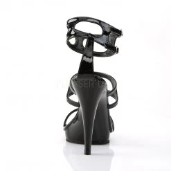 Pleaser Ankle Strap Black Sandals With 4.5-inch Heels PS-FLAIR-458