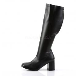Pleaser Knee High Plus Size Wide Calf GoGo Boots With 3-inch Heels