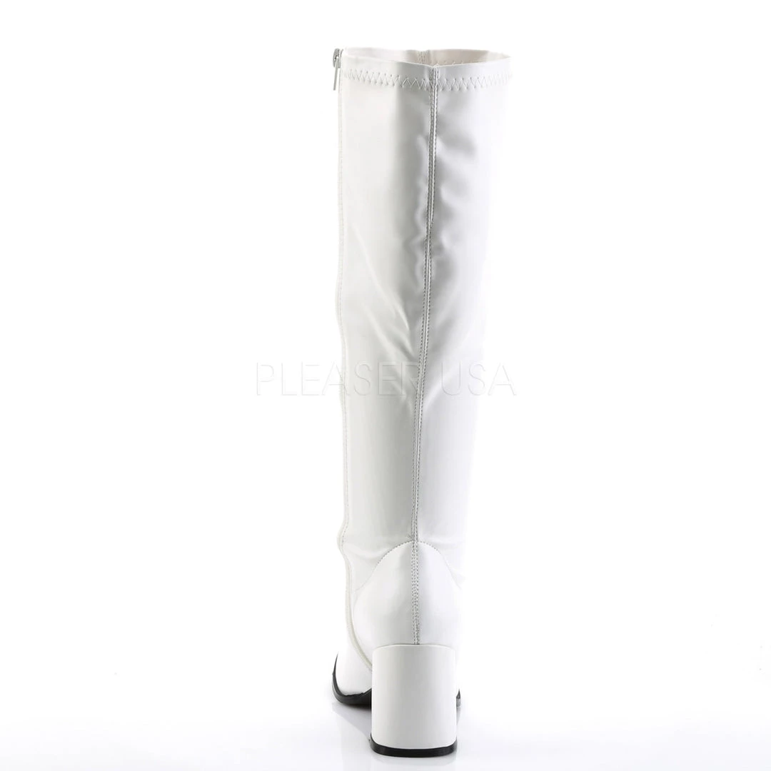Pleaser Knee High Plus Size Wide Calf GoGo Boots With 3-inch Heels