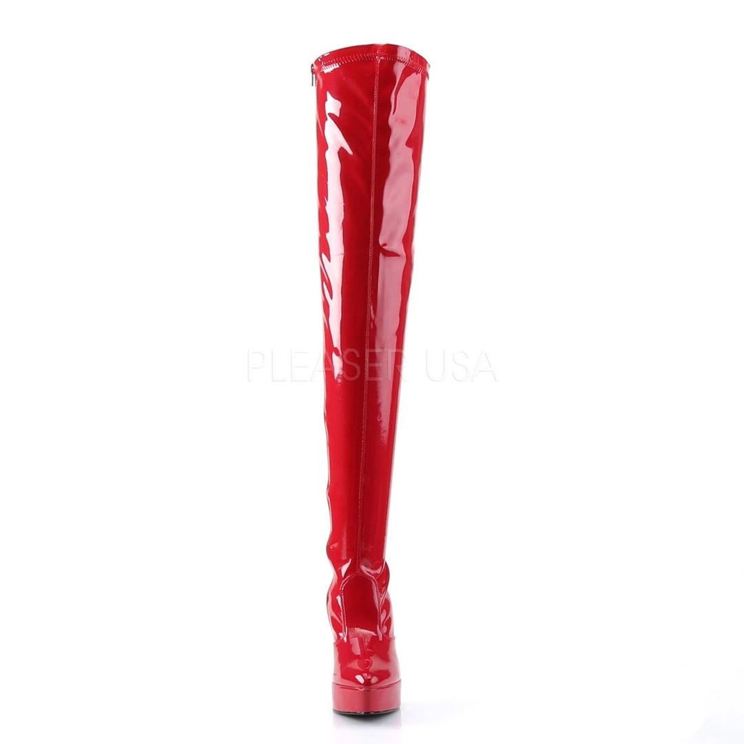 Pleaser Platform Stretch Thigh Boot With 5-inch Spike Heel 3-colors IND3000 Sizes 6