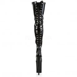 Pleaser Back Lace-Up Thigh Boots With 9-inch Spike Heels INFINITY-3063 Thigh High