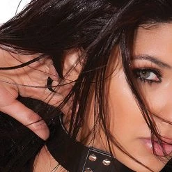 Elegant Moments Leather Choker With Ring Leather-Vinyl