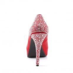 Pleaser Flag Gear Hidden Platform Peep Toe Pump With Rhinestones On 5-inch Heel Red Or Blue