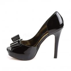 Pleaser Pumps Peep Toe D'Orsay Pump With Asymmetrical Topline And Toe Bow 5-inch Heel