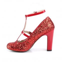 Pleaser Round Toe Glitter Pump With 4-inch Heel PS-QUEEN-01 Ankle Strap