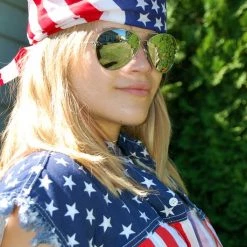 Ruffin Waving USA American Flag Bandanna 22x22 Bandana