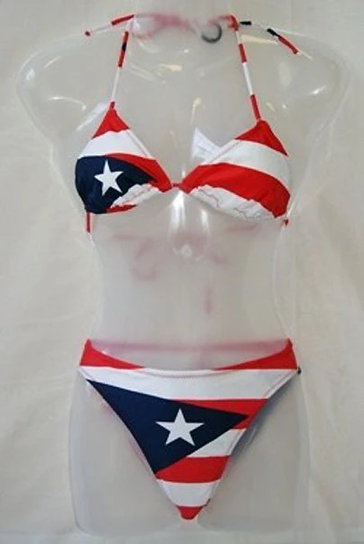 Ruffin Puerto Rico Flag Bikini Swimwear