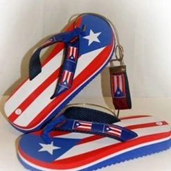 Ruffin Puerto Rico Flag Flip Flops