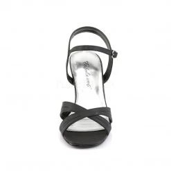 Pleaser Black Sandals With 3-inch Block Heels PS-ROMANCE-313 Ankle Strap
