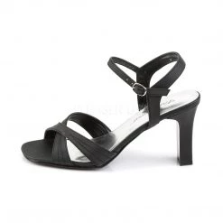 Pleaser Black Sandals With 3-inch Block Heels PS-ROMANCE-313 Ankle Strap