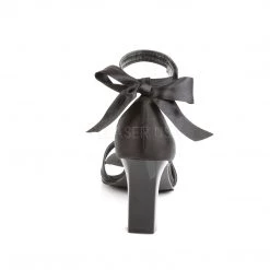 Pleaser Black Bow Sandals With 3.25-inch Block Heels PS-ROMANCE-372 Ankle Strap