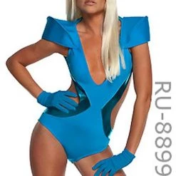 Rubie's Lady Gaga Blue Swimsuit From POKER FACE Video Flag Gear