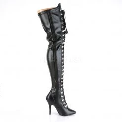 Pleaser Sizes 6 D-Ring Lace-Up Thigh High Boots 5-inch Spike Heels PS-SEDUCE-3024